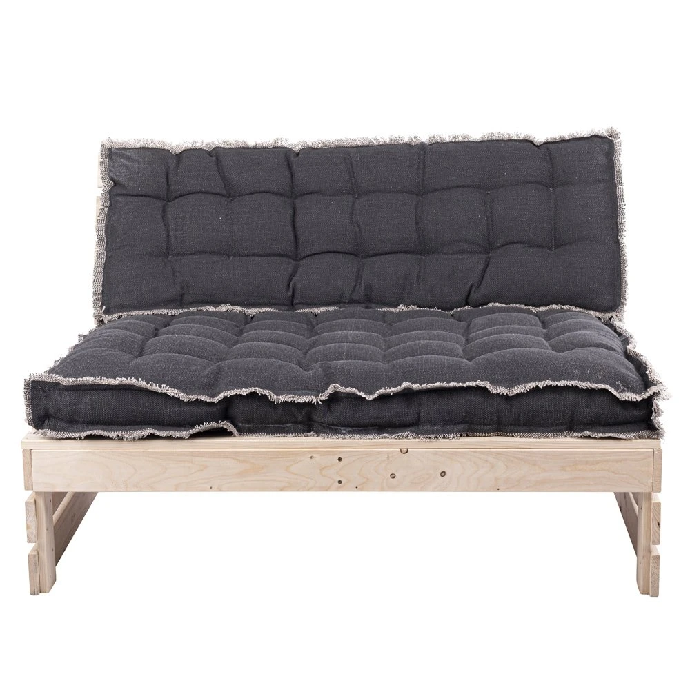 Palletkussen RAFFELED Dark Grey - 120 X 80 X 8 Cm - Afbeelding 2